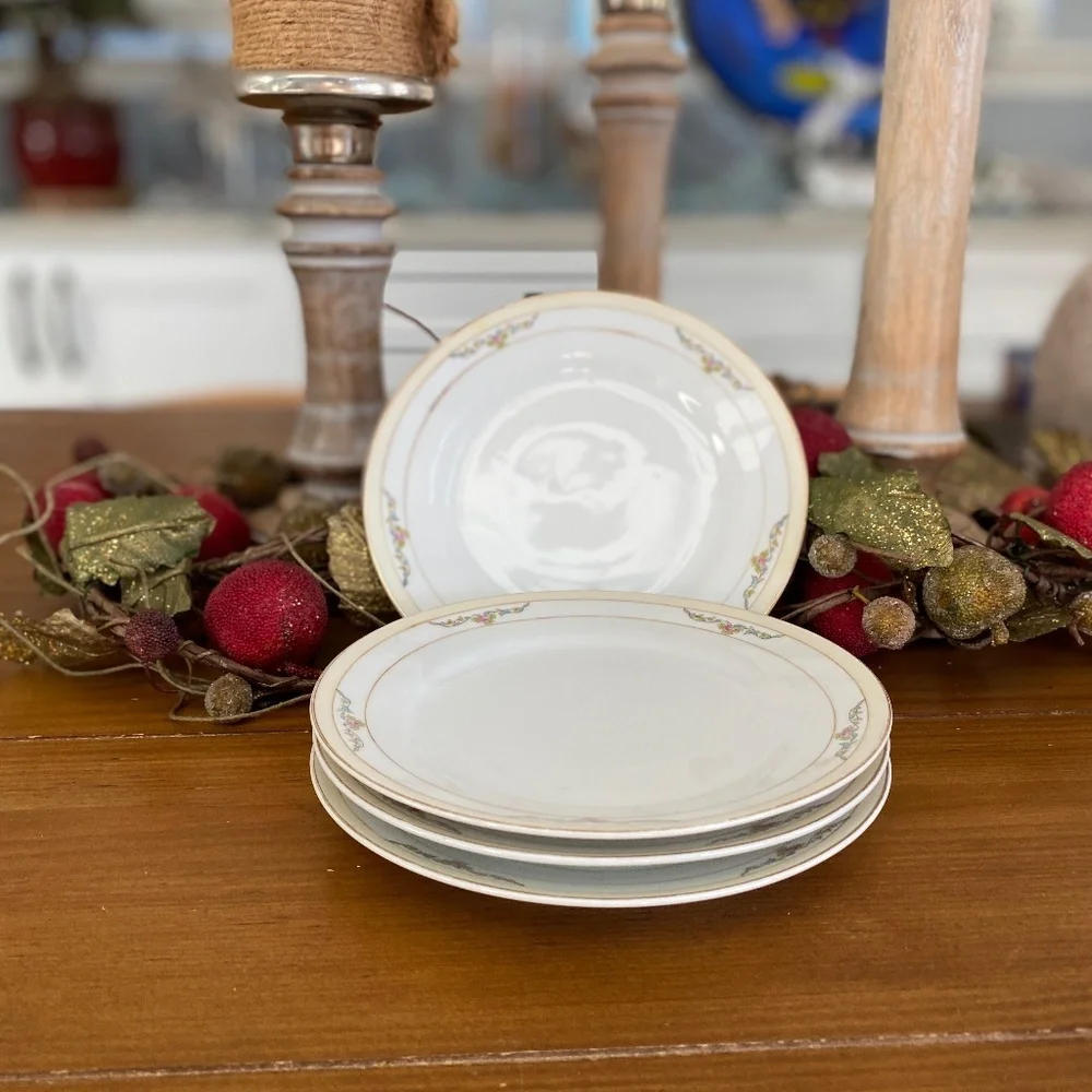 Noritake Roseleigh Fruit/DessertBowls & Bread/Butter plates Vintage 10pc.